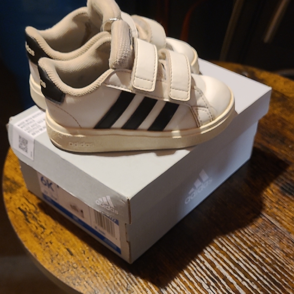 Adidas Kids Black & White Sneakers
